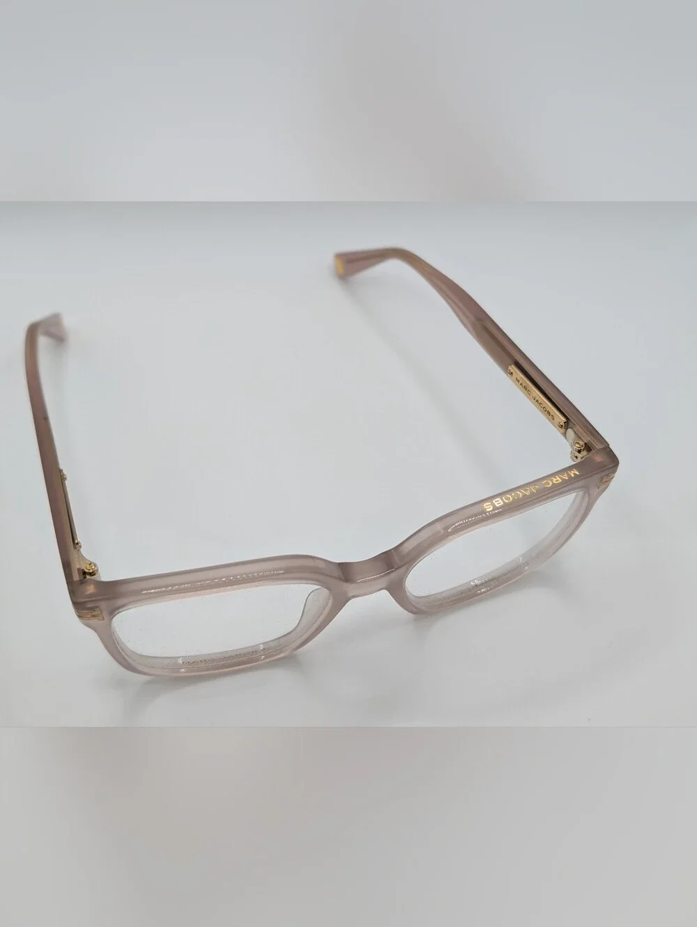 NWT Marc Jacobs MARC 1054 Square Acetate Eyeglasses Translucent Pink Nude + Case